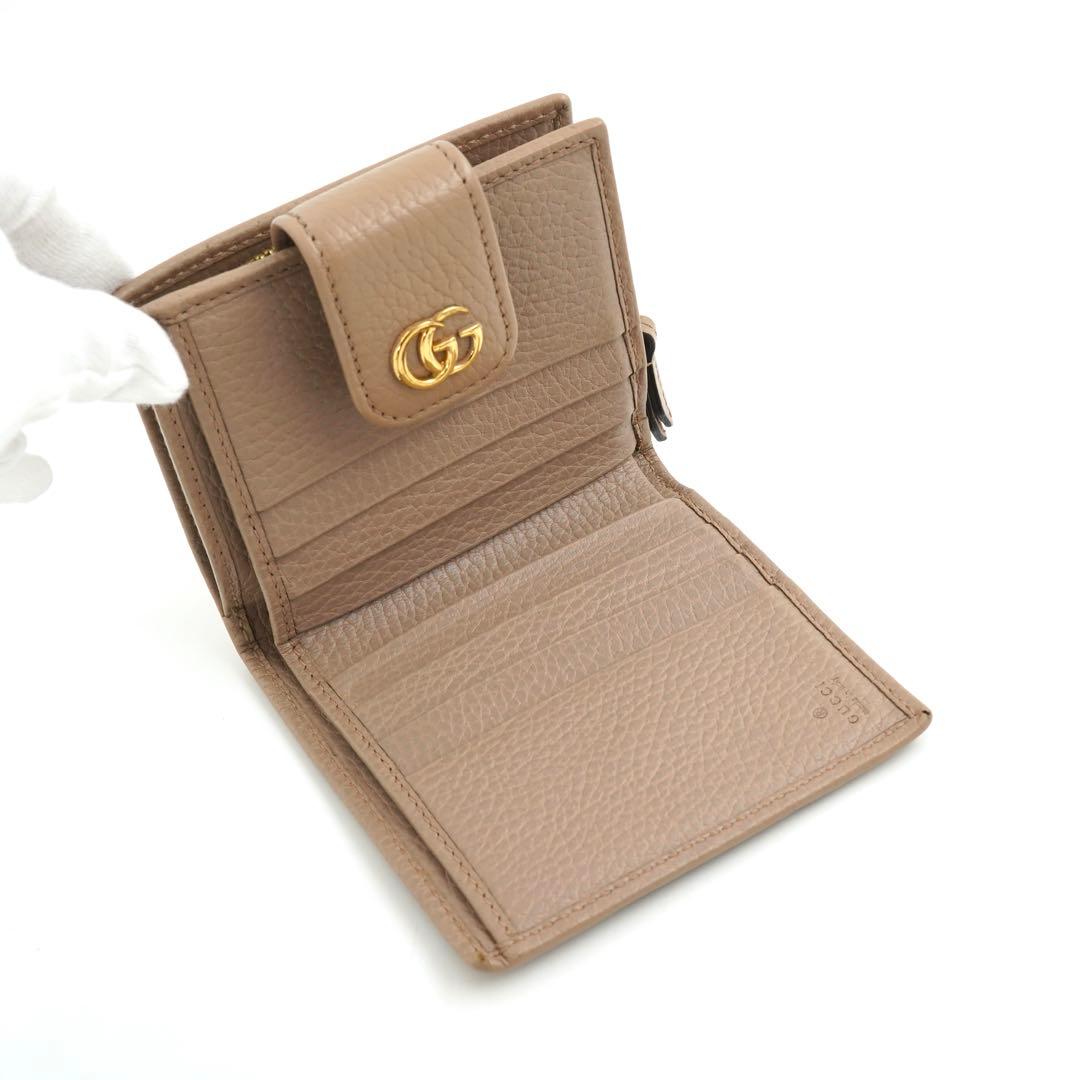 ✨未使用展示品✨　GUCCI ミニ財布　マーモント　二つ折り　エンボスロゴ　GG