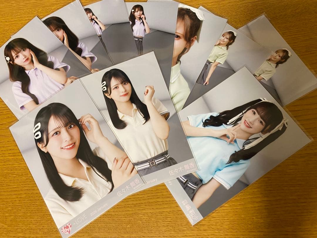 LOVE イコラブ 生写真 個別ポロシャツ バラ 野口衣織 佐々木舞香等