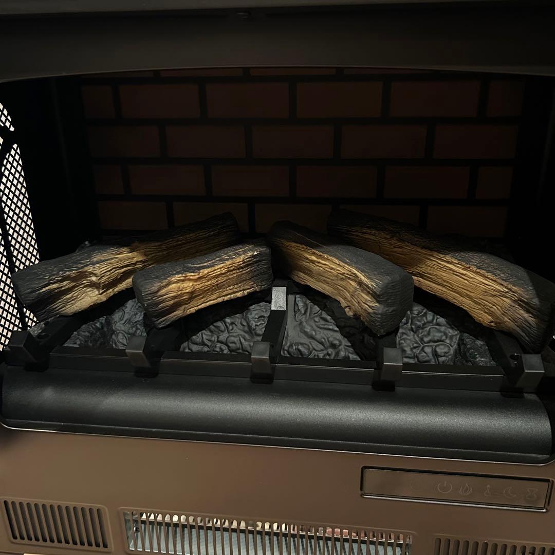 極美品】QVCジャパン 暖炉型ヒーター ファンヒーター 電気ストーブ 黒