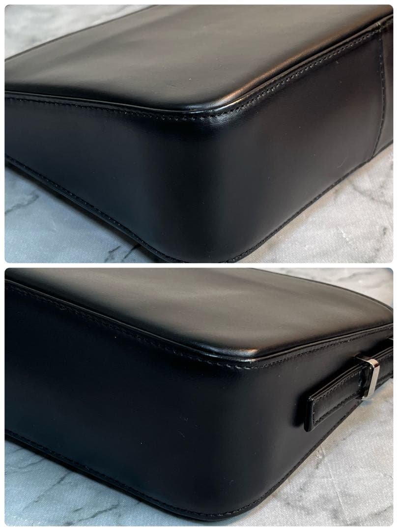 Courreges アクセサリーポーチ ハンドバッグ レザー 本革