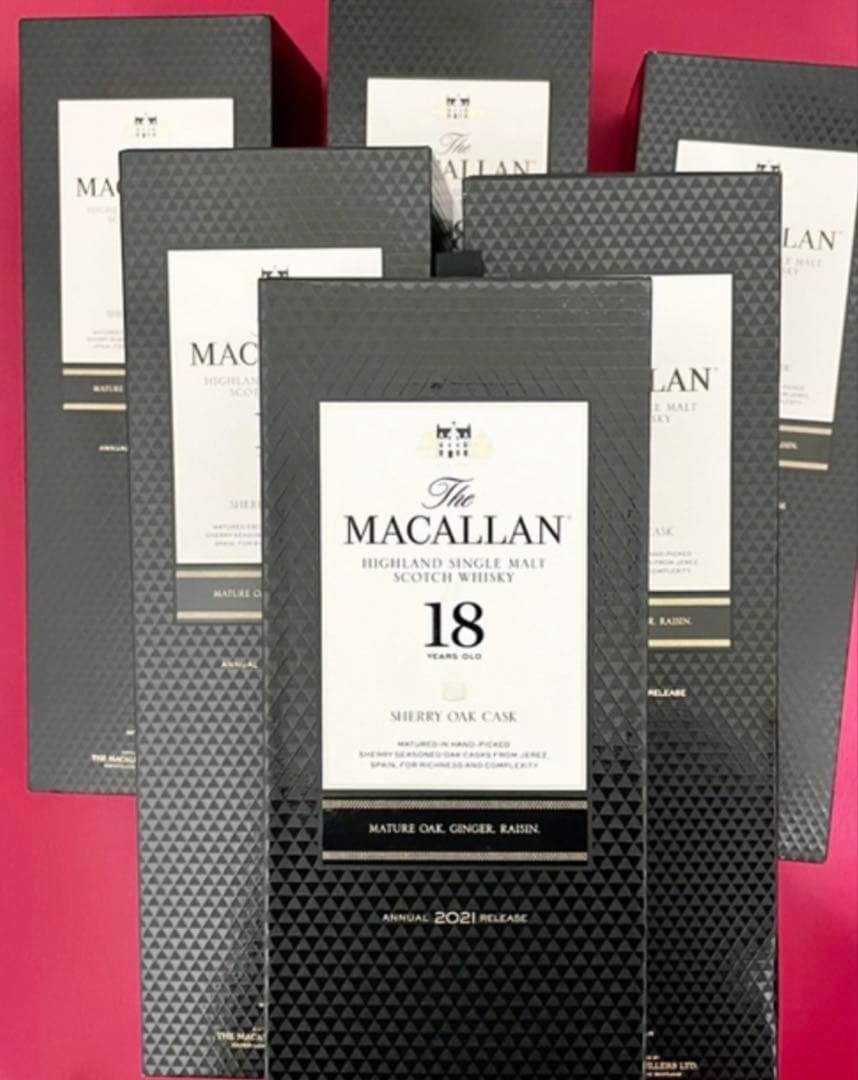 未使用】希少！ マッカラン18年 空箱 6本セット 専用段ボール付き