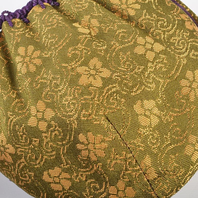 茶道具 龍喜窯 白玉文珠写 茶入 西陣織正法寺純子 仕覆付 共箱 V R6165