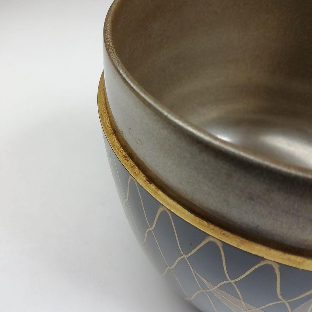 T932 棗 『網春秋蒔絵』『内銀地』『清水庄三 作』 共箱 茶道具