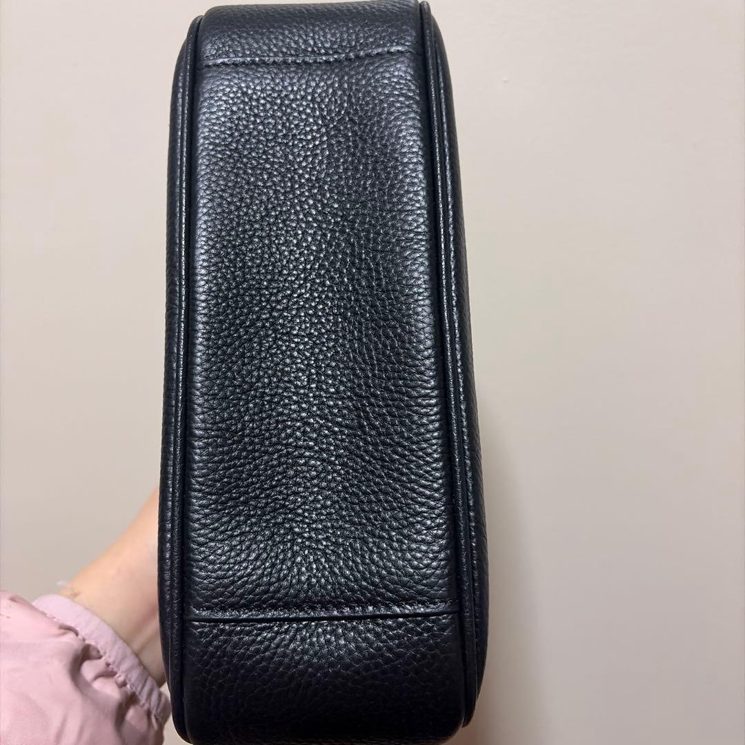 未使用品コーチ Wファスナー カメラバッグ ショルダーバッグ ホースロゴ シボ革