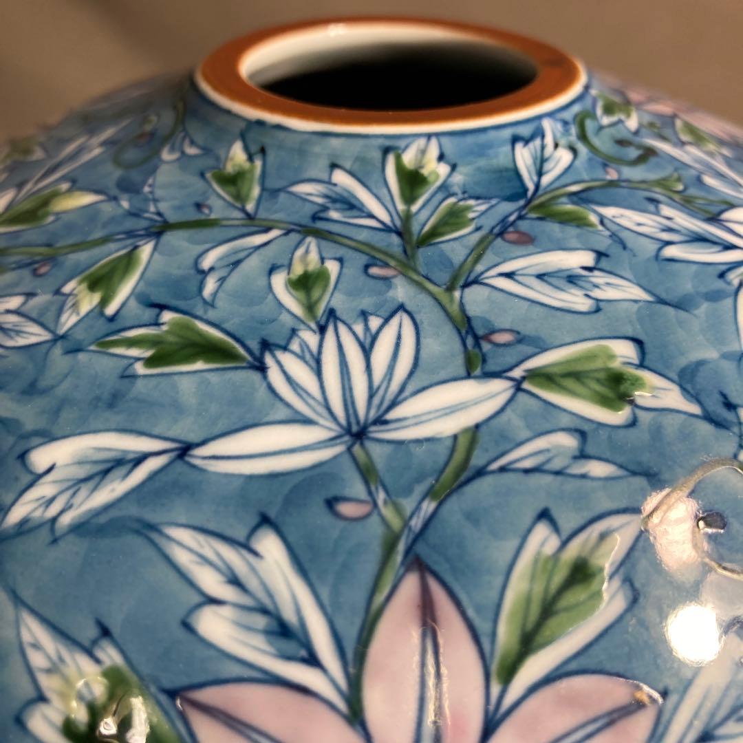 源右衛門】古伊万里の伝統 日本の名窯 舘林源右衛門作 染錦濃鉄線