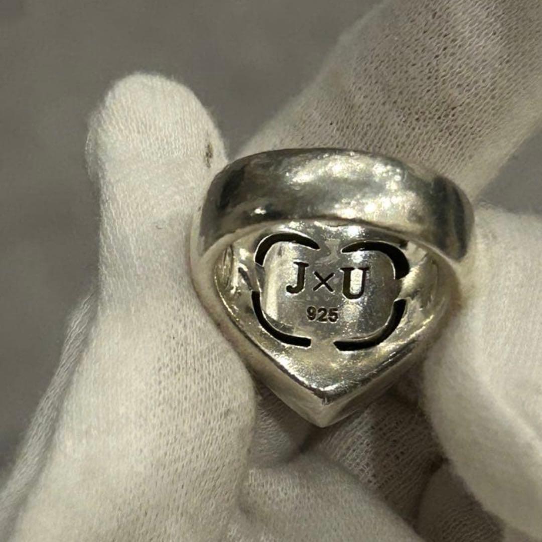 Justin Davisハート型王冠デザインリング 17号 シルバー925