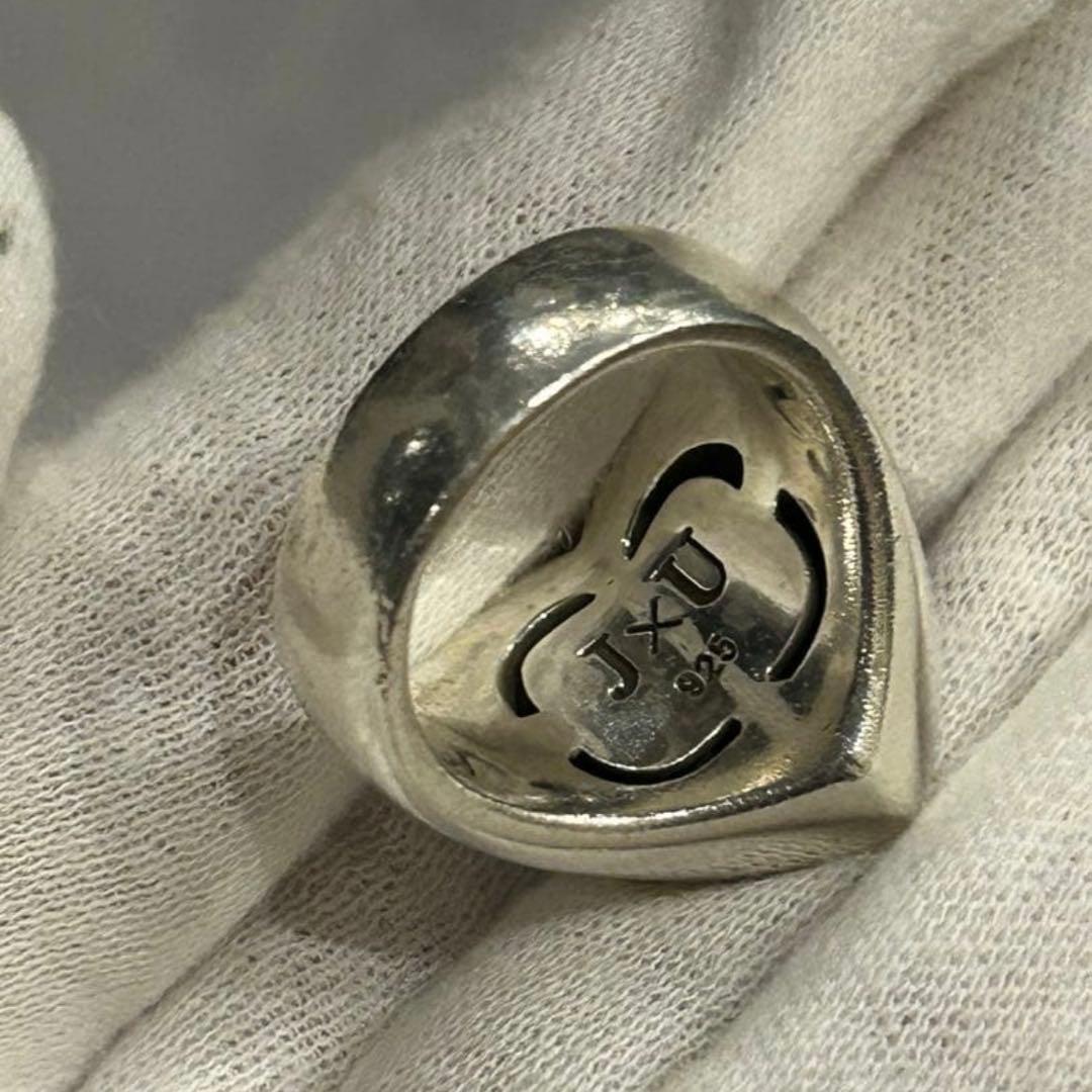 Justin Davisハート型王冠デザインリング 17号 シルバー925