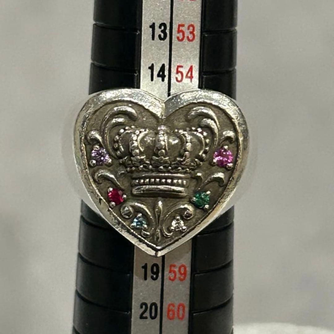 Justin Davisハート型王冠デザインリング 17号 シルバー925