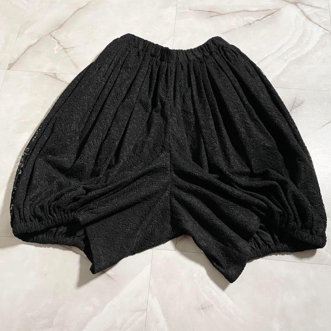 A15549　美品　コムデギャルソン　総レース　かぼちゃパンツ　バルーン　黒　S