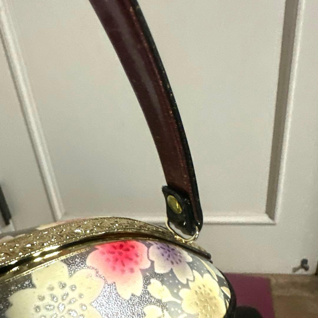着物 和装 草履バッグセット 桜 黒 中古品 成人式