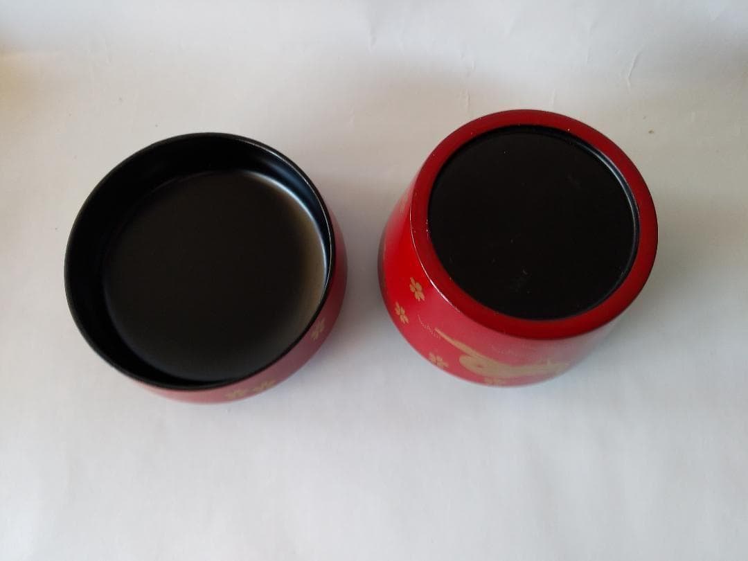 山中塗 久世宗春 作『桜に雉子蒔絵』朱薬器 棗 共箱 漆器 抹茶 茶道具