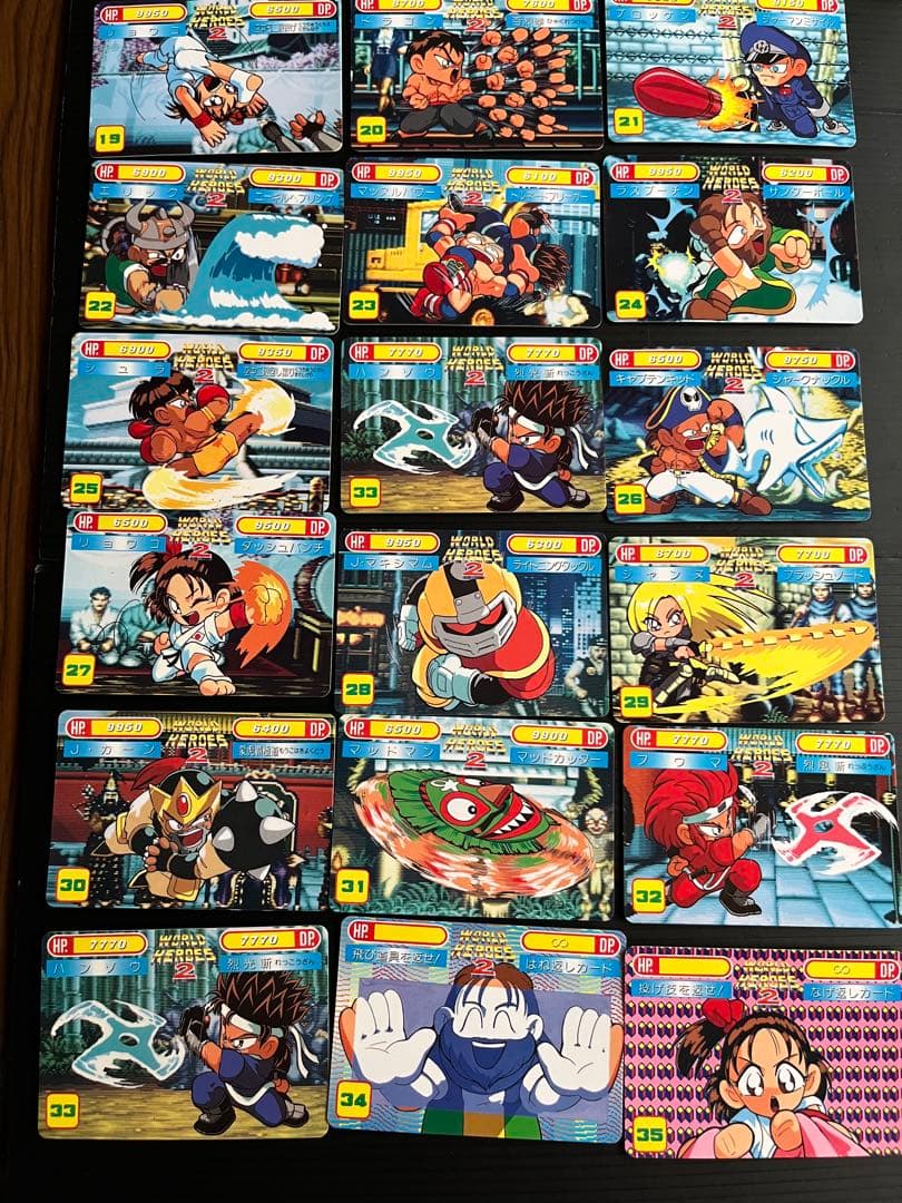 ワールドヒーローズ2カードダス入力コマンド付きバトルカード全70種類