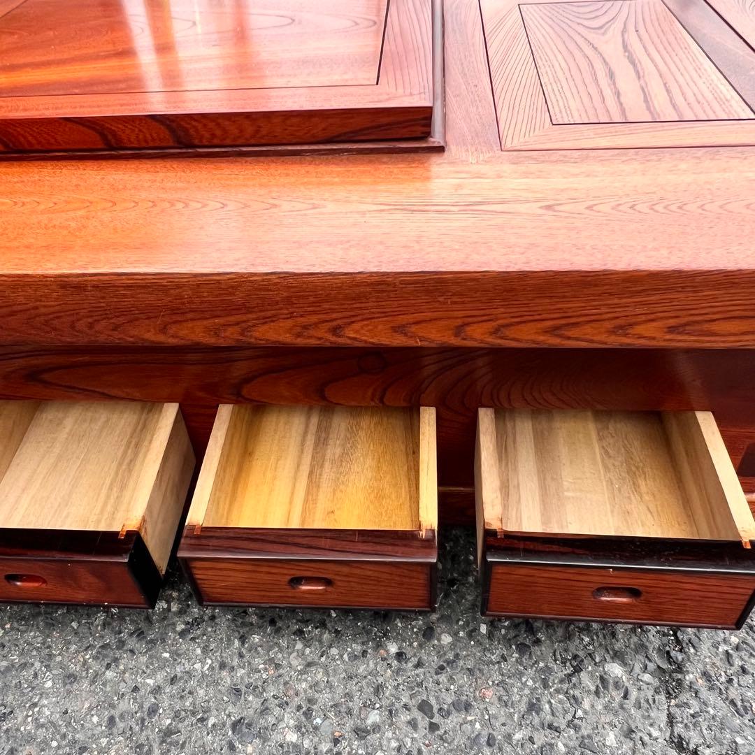 囲炉裏テーブル昭和レトロ 火鉢 古民家家具希少 引き出し 木製