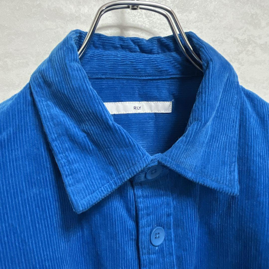 RILY コーデュロイシャツ ブルー Mサイズ RILY corduroyシャツ青 RILY