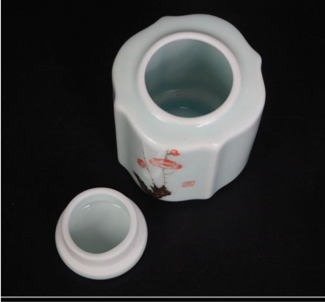 送料無料　中国方園　手描き梅文玉露茶器揃未使用　検/中国古玩骨董明代清代乾隆雍正