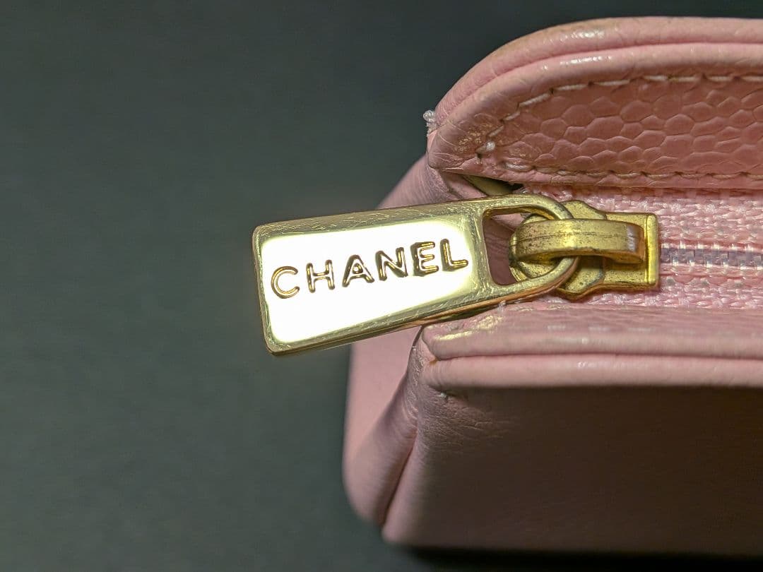 CHANEL ピンク ポーチ キャビアスキン