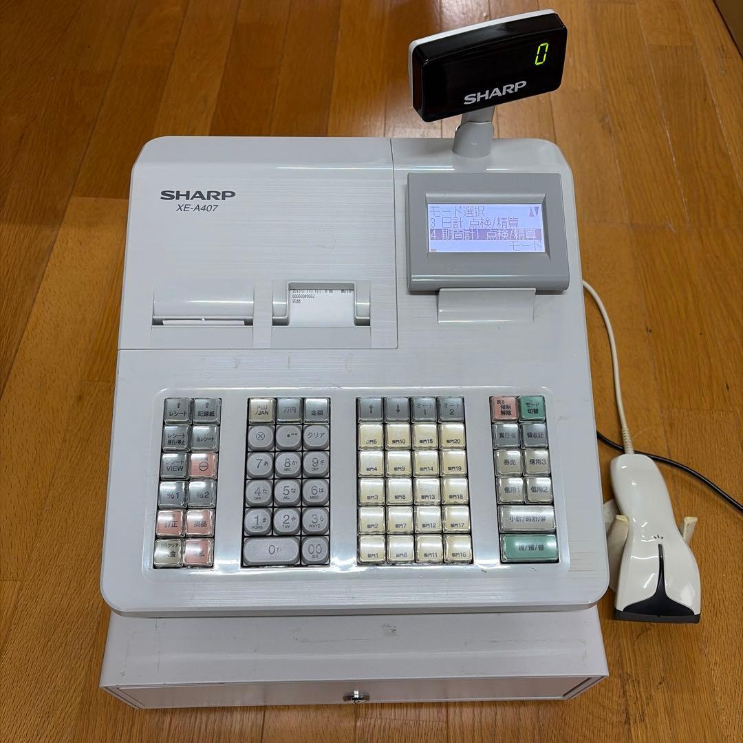 SHARP XE-A40 ホワイト レジスター シャープ 電子レジスターXE-A407 ホワイト