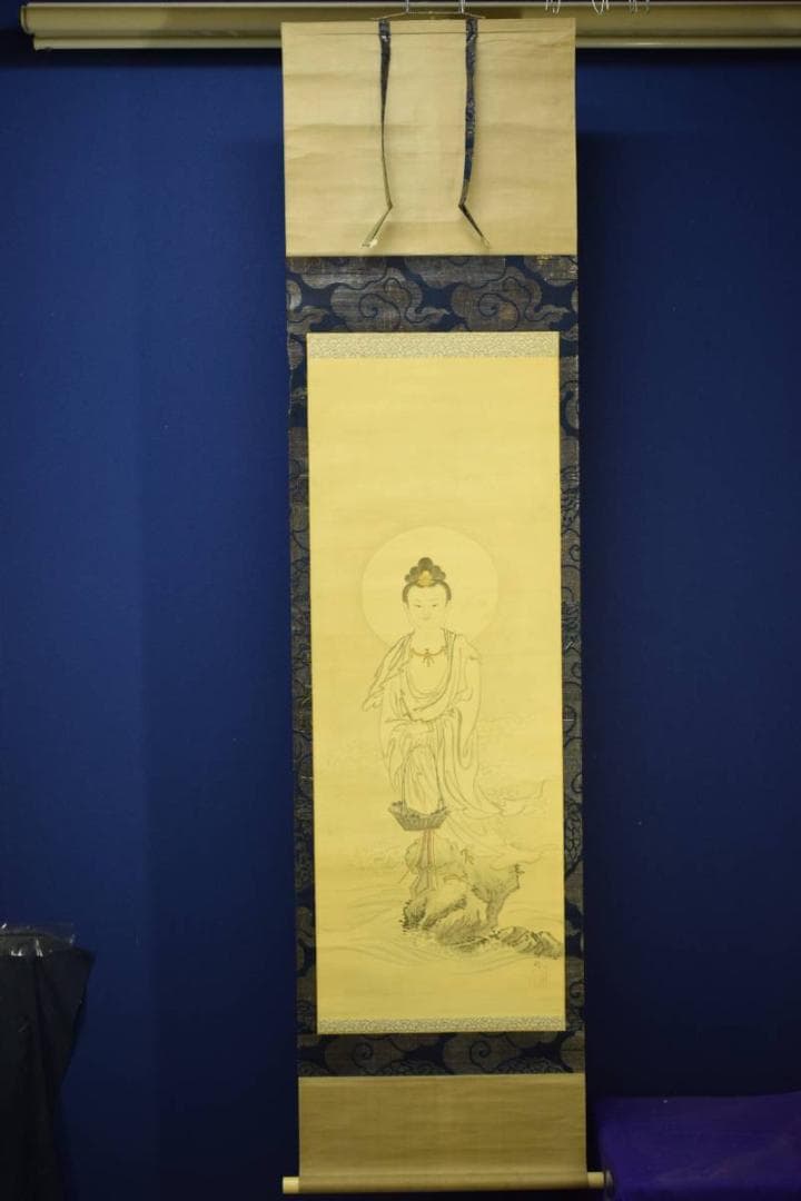 模写/橋本雅邦/魚藍観音図/布袋屋掛軸HD-810