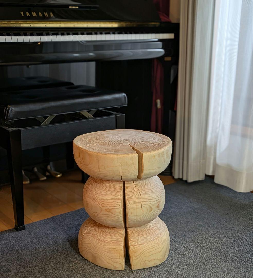 檜　切り株　丸太　椅子　スツール　 テーブル　高さ約41㎝