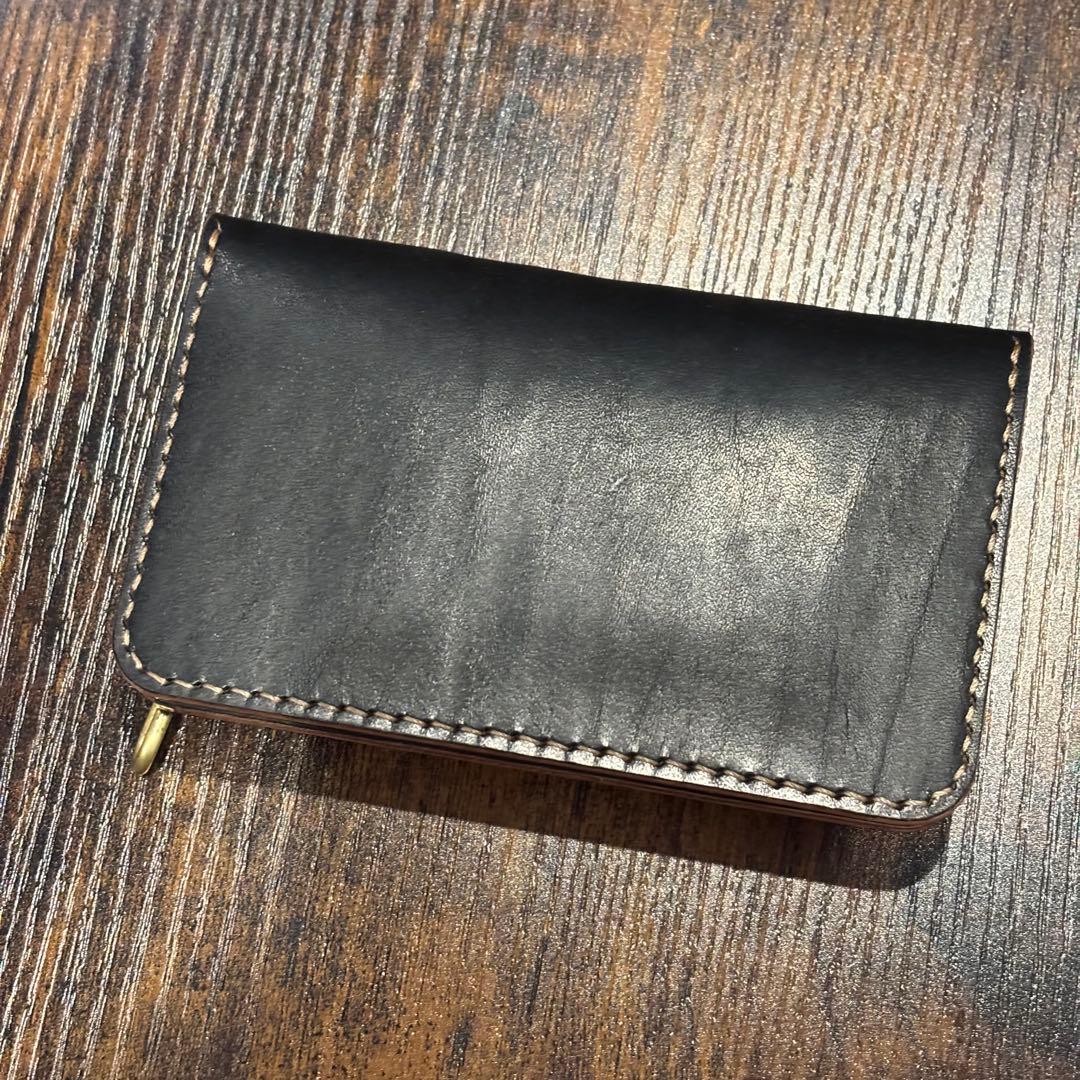 栃木レザー　ミドル　トラッカーウォレット　茶芯ブラック