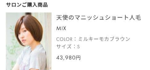 リネアストリア 天使のマニッシュショート 人毛ミックス ウィッグ