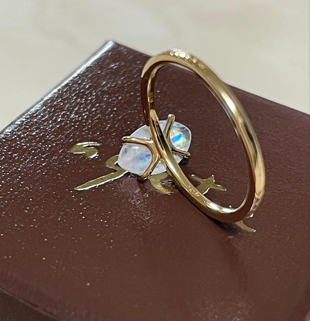 agete ホワイトラブラドライト リング K10 アガット