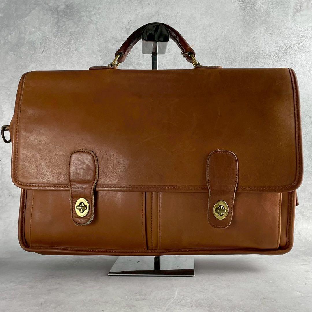 オールドコーチ　ビジネスバッグ　2way ターンロック　レザー　ブラウン