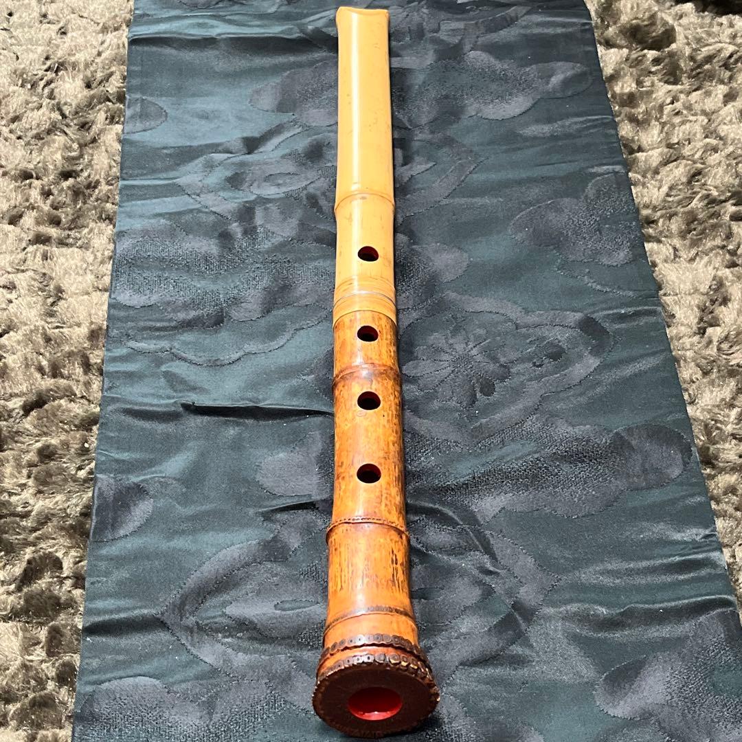 尺八 都山流 在銘 2印 一尺五寸管 中継ぎ 籐