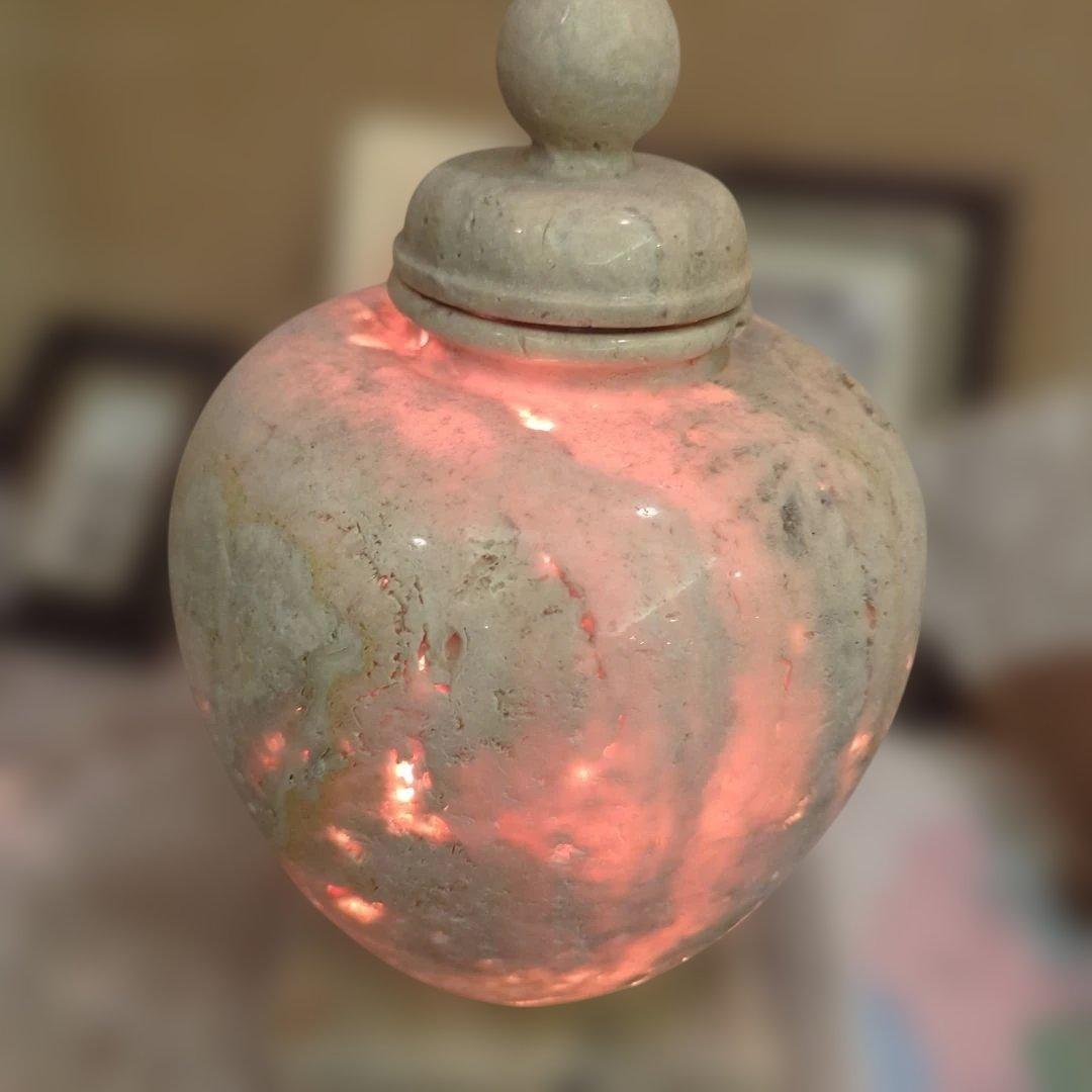 石材製蓋付き照明壺