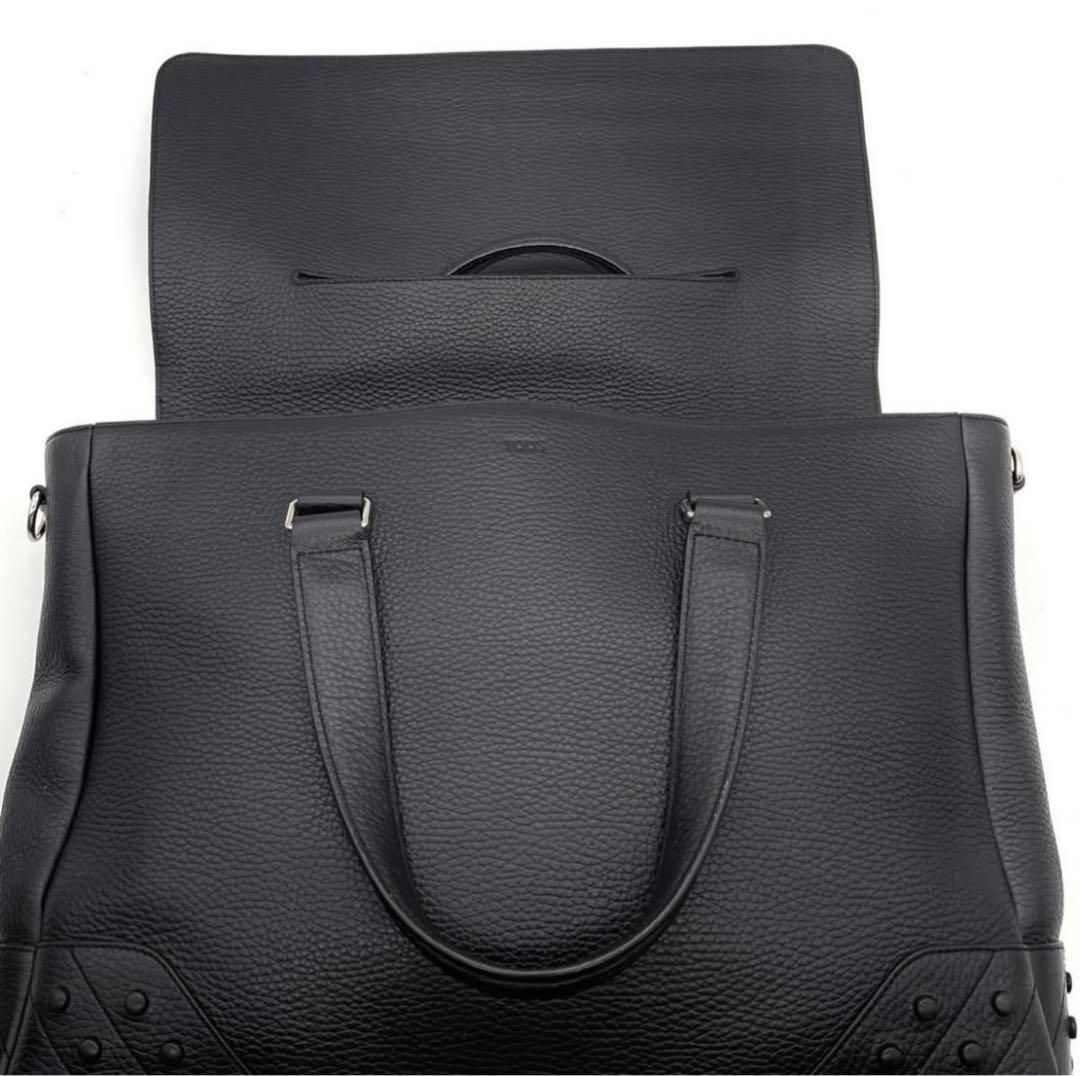 【美品】TOD'S トッズ ビジネス バッグ レザー 黒 ブラック