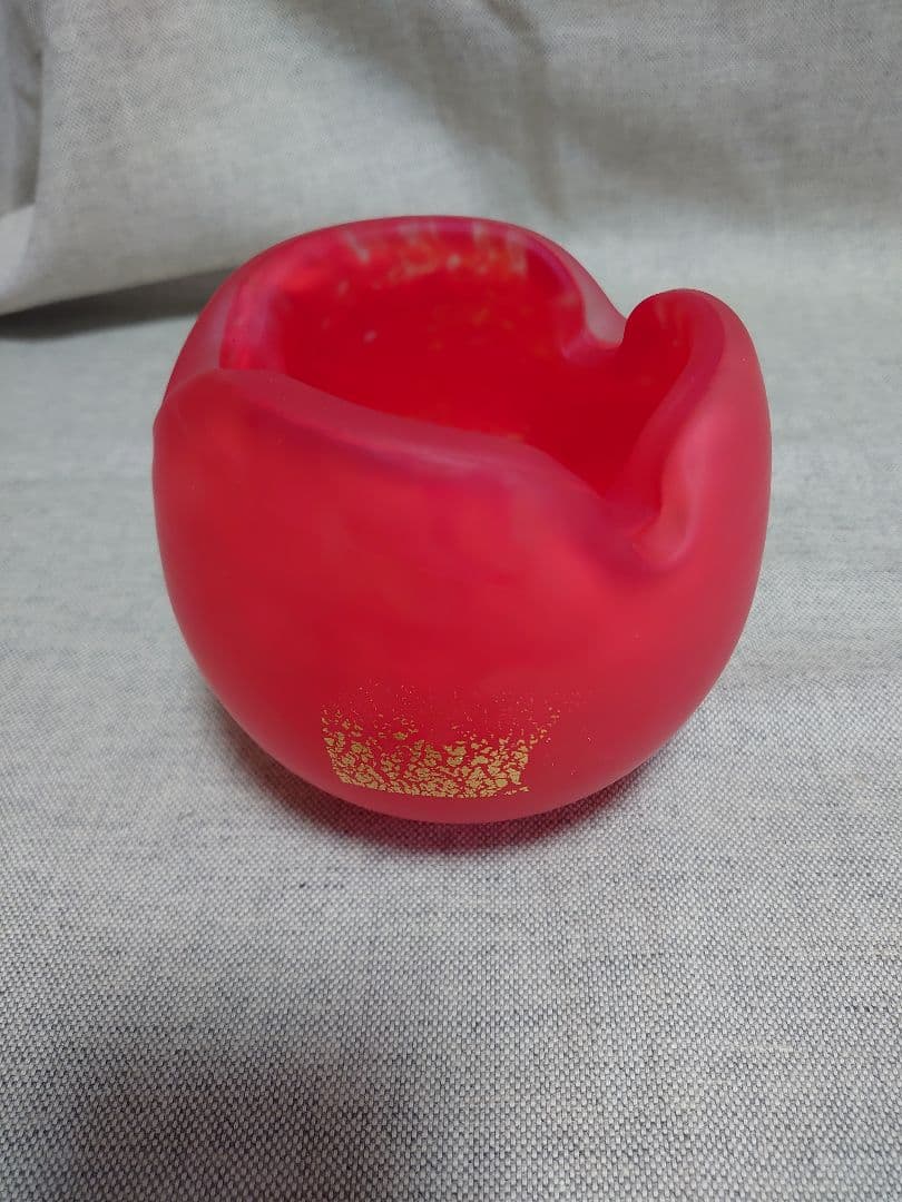 藤田喬平 手吹 金彩 灰皿 ガラス 2個 美術品・アンティーク・コレクション