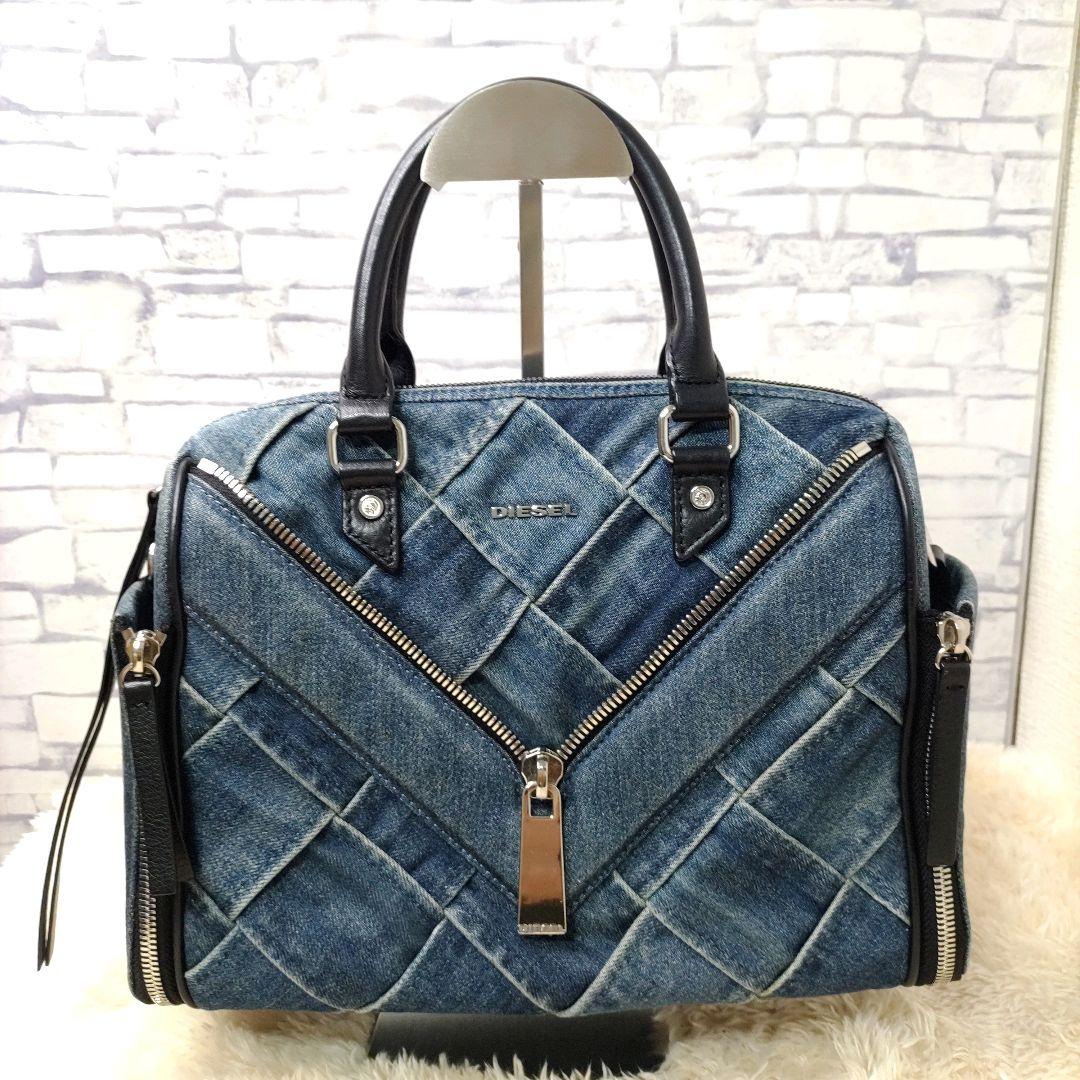 ディーゼル デニム キルティング ハンドバッグ 2way ショルダー