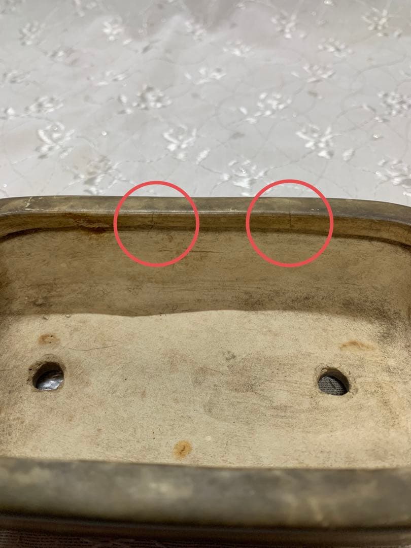 骨董品　訳あり　青交趾　白交趾　盆栽鉢