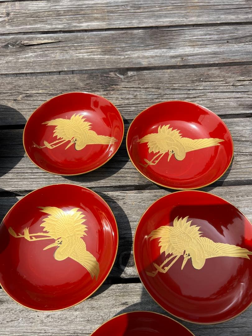 80 能登輪島塗 溜塗蒔絵椀 五三桐紋