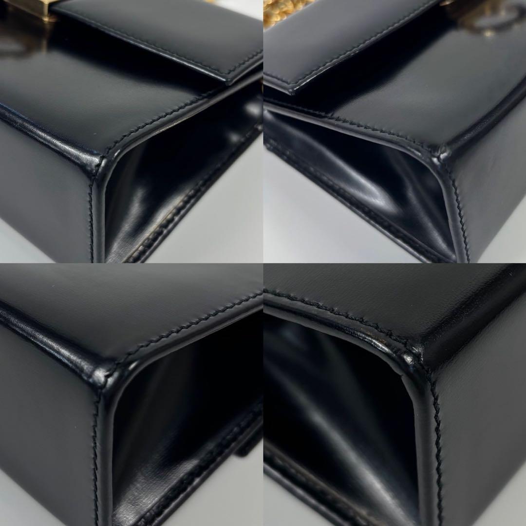 専用フェラガモ チェーン ミニ ショルダーバッグ ガンチーニ レザー 黒