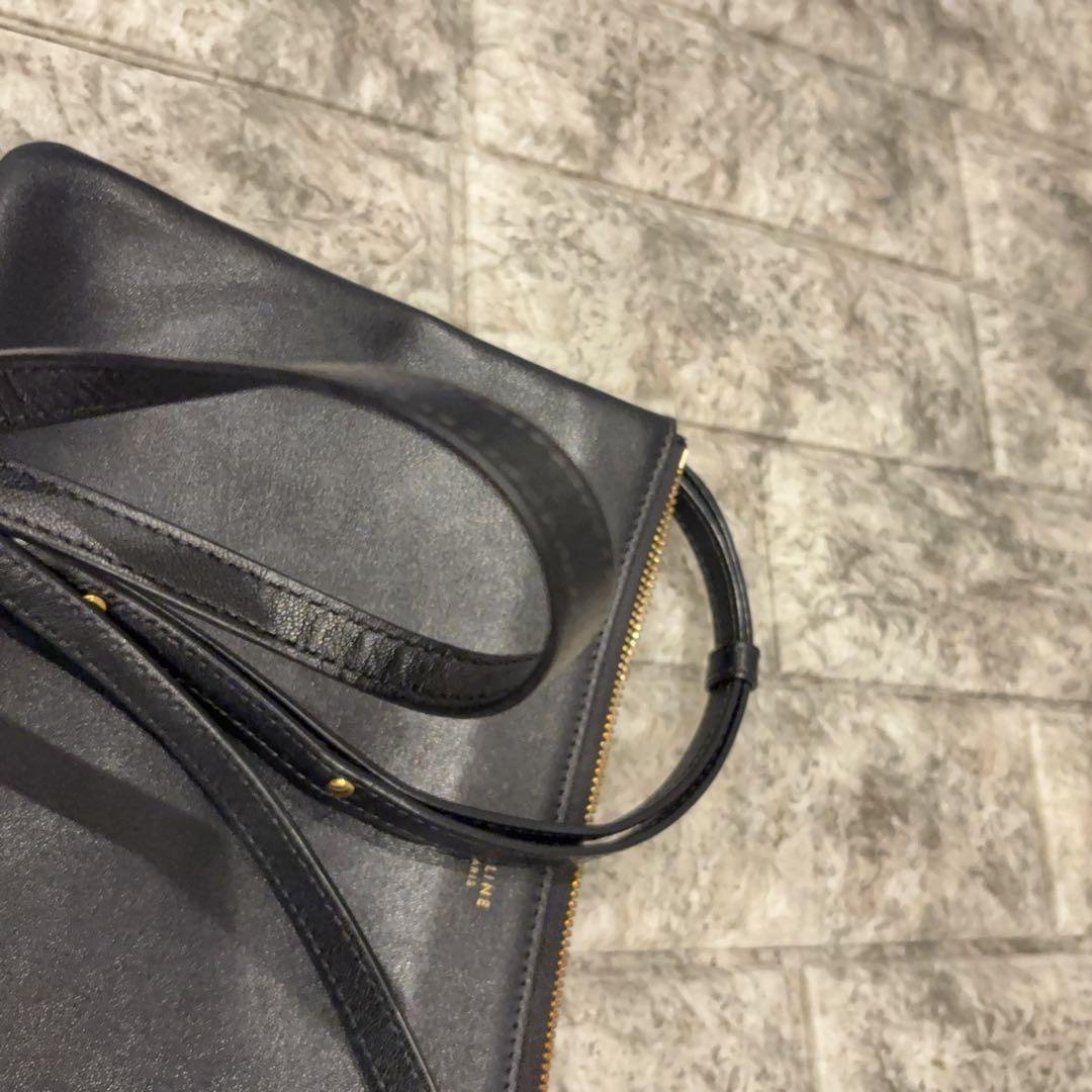美品 大人気 旧ロゴ セリーヌ トリオ ブラック ショルダー ラージ