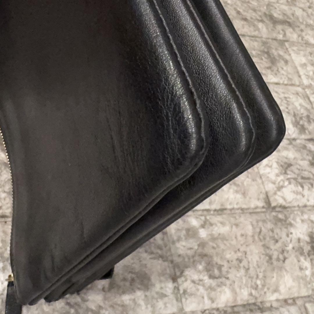 美品 大人気 旧ロゴ セリーヌ トリオ ブラック ショルダー ラージ