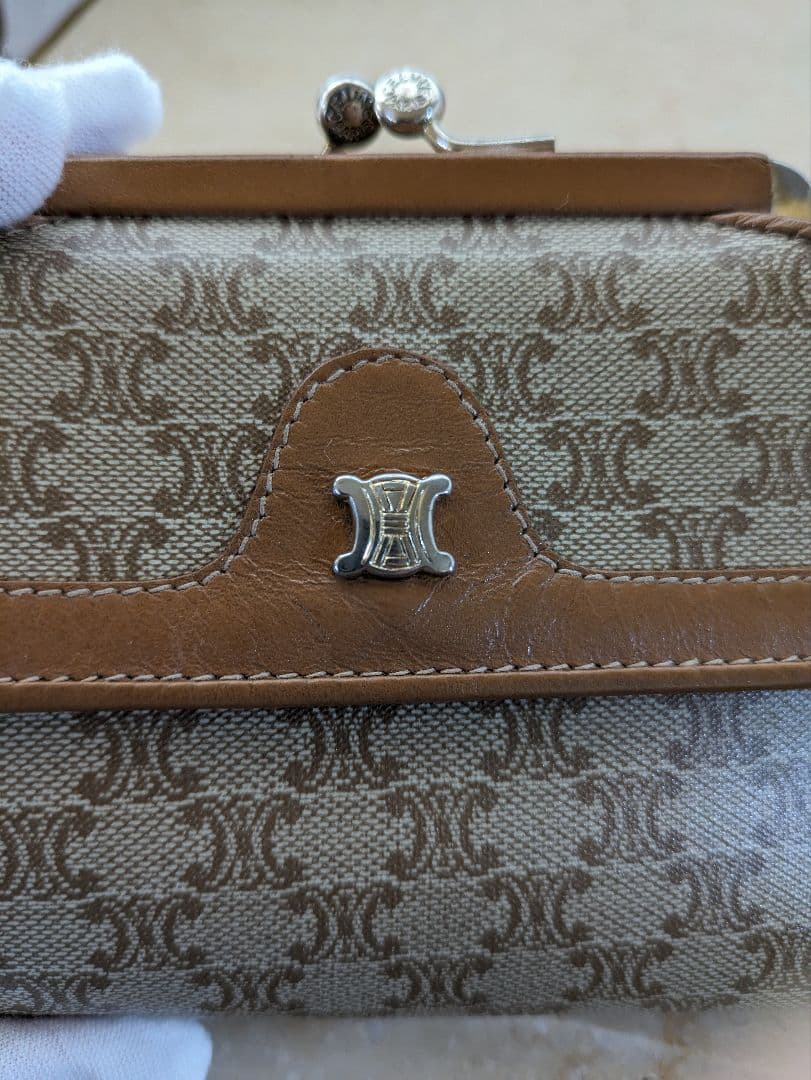 CELINE オールド 三つ折り財布 コンパクトウォレット ミニ財布 マカダム柄