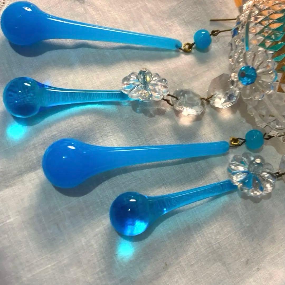 ミニシャンデリア（青の世界） フランス アンティーク シェード 1910年