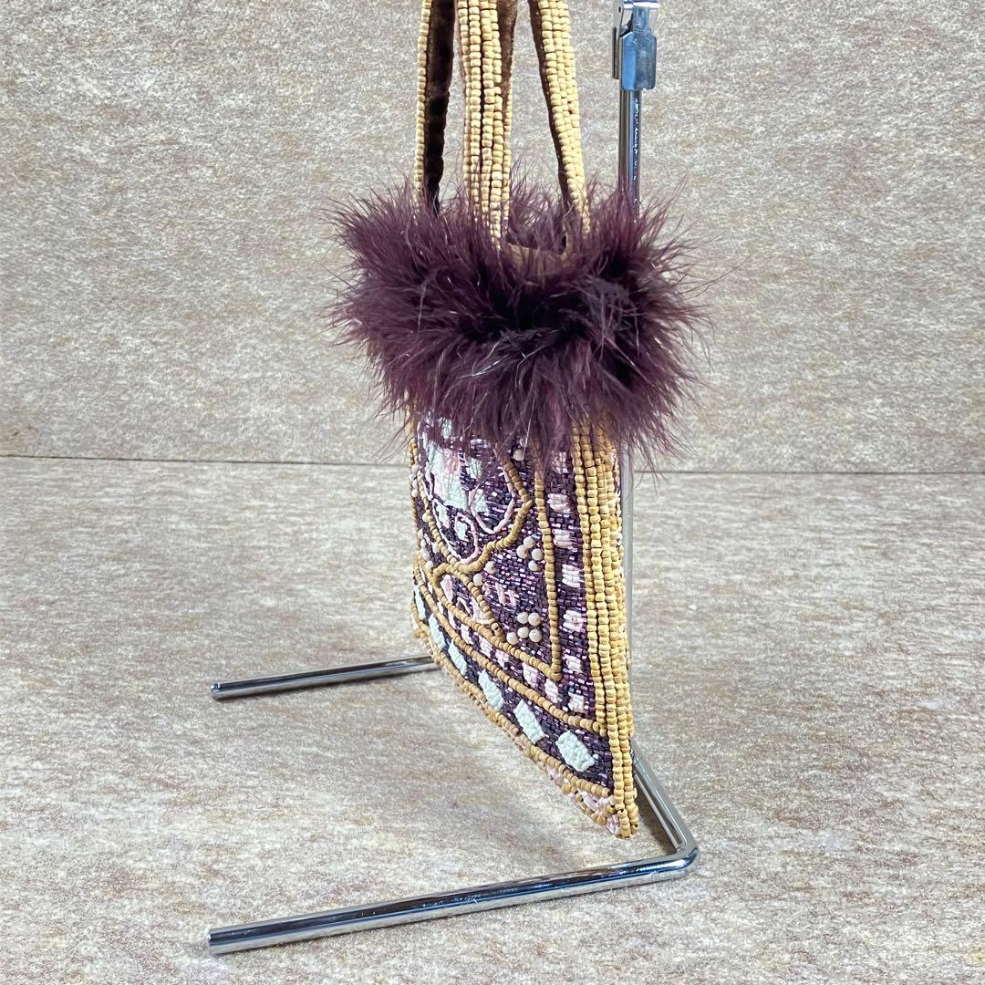 ◆JAMIN PUECH/ジャマンピュエッシュ◆ビーズ×ファー バッグ　058E