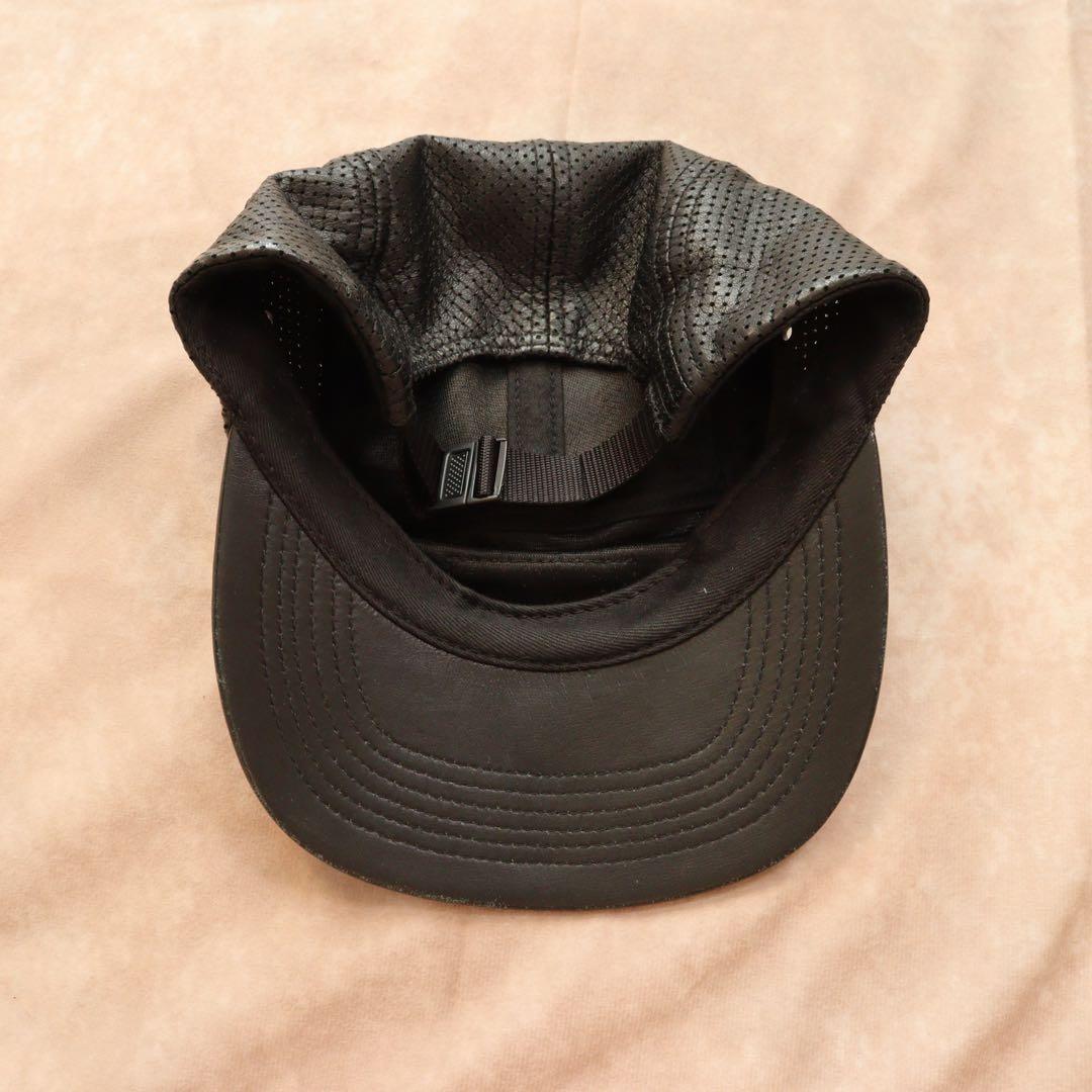 Supreme レザーキャップ 黒 usa製