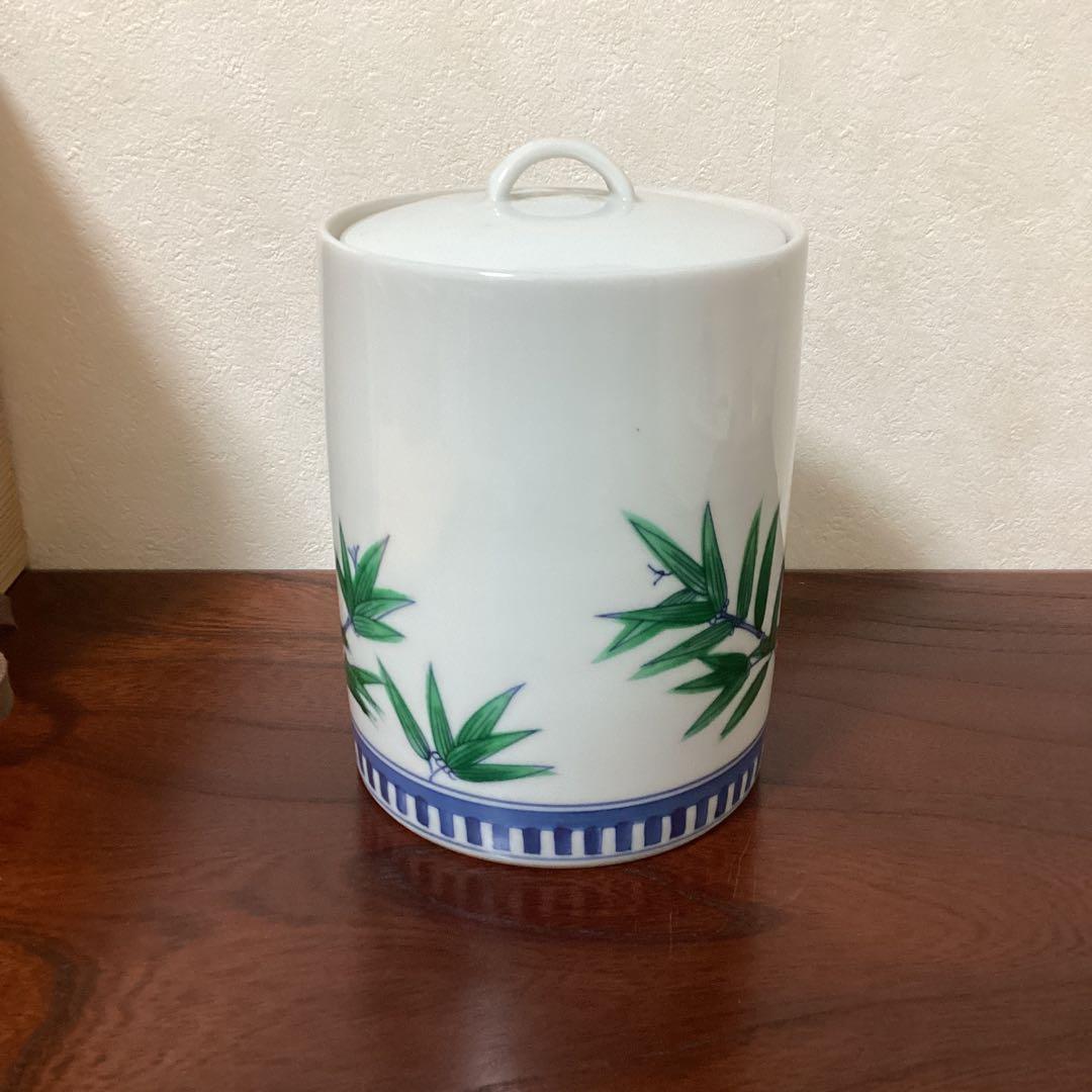 水指 正村千馨作 染付水指岩竹文 共箱 茶道具 - メルカリ