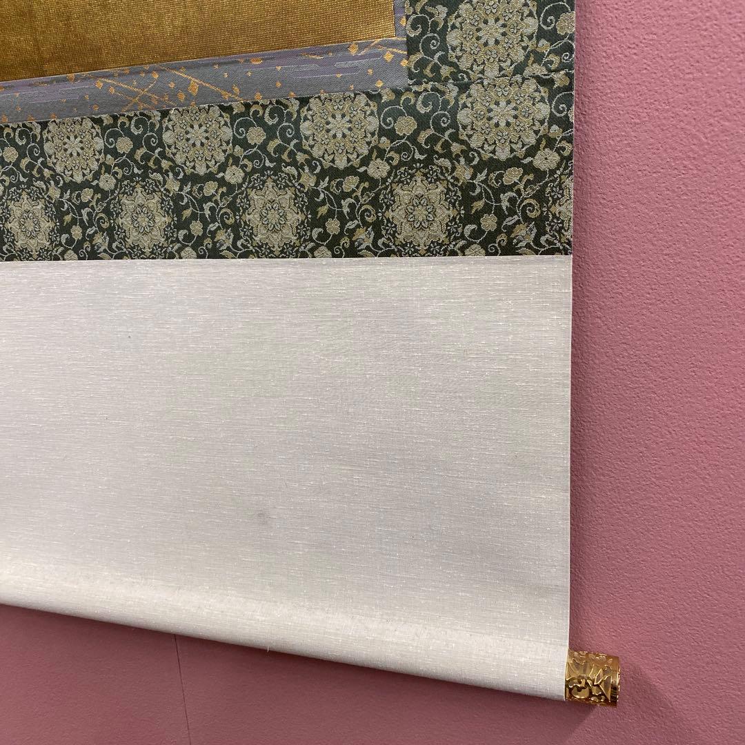 美品 掛け軸 純金螺鈿漆箔緯錦織「風神雷神」琳派 無月作 双幅 2本セット