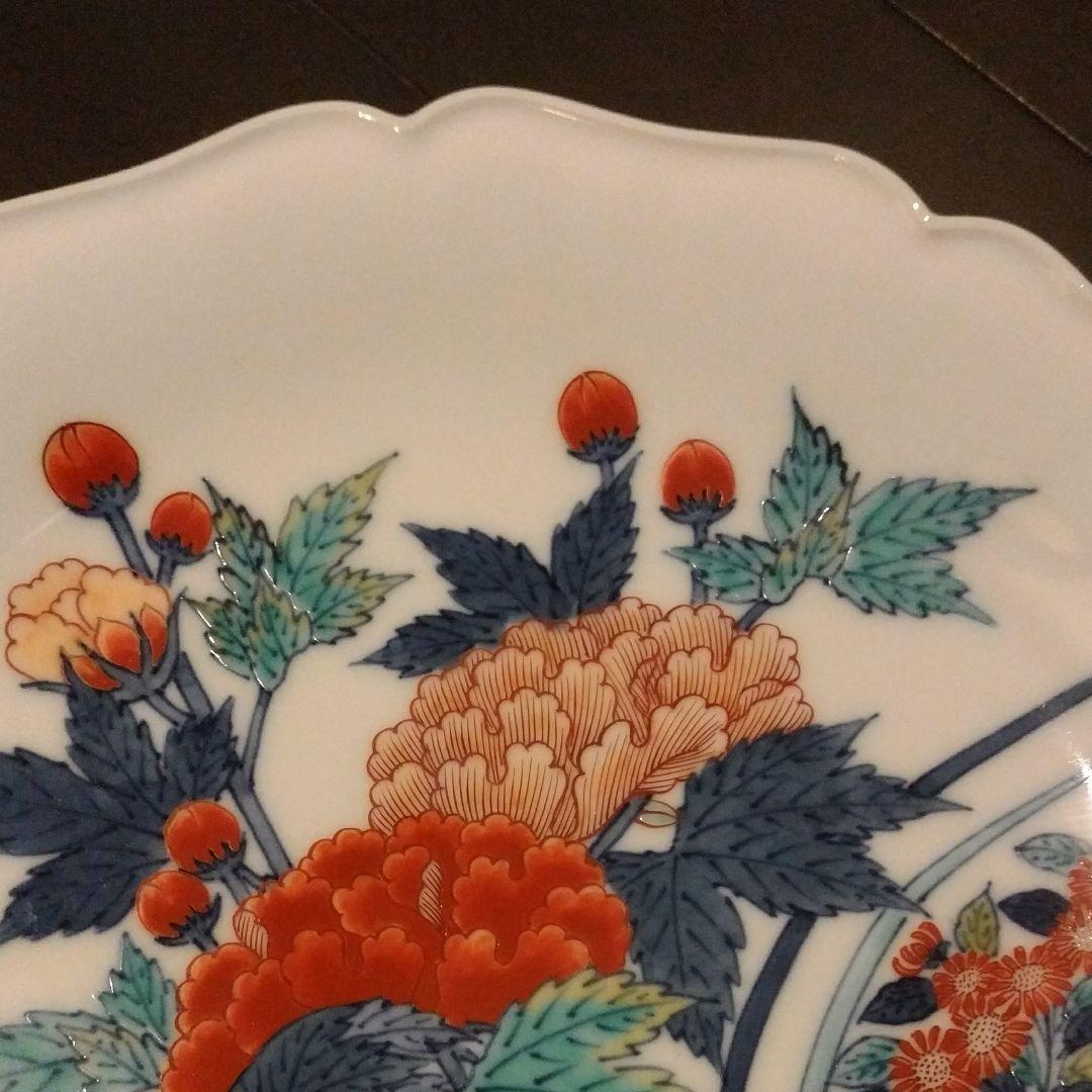 十二代今右衛門　色鍋島　芙蓉模様額皿