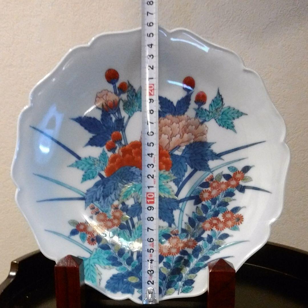 十二代今右衛門　色鍋島　芙蓉模様額皿