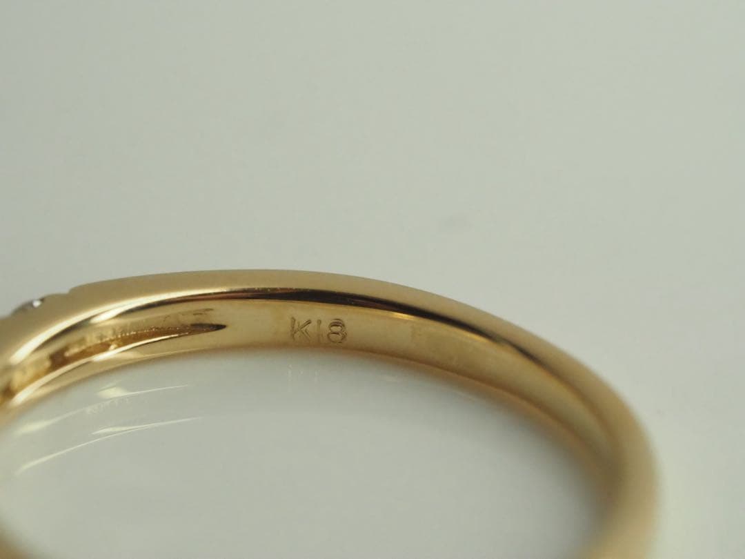 0.43ct K18YG 天然ダイヤモンド ハーフエタニティリング