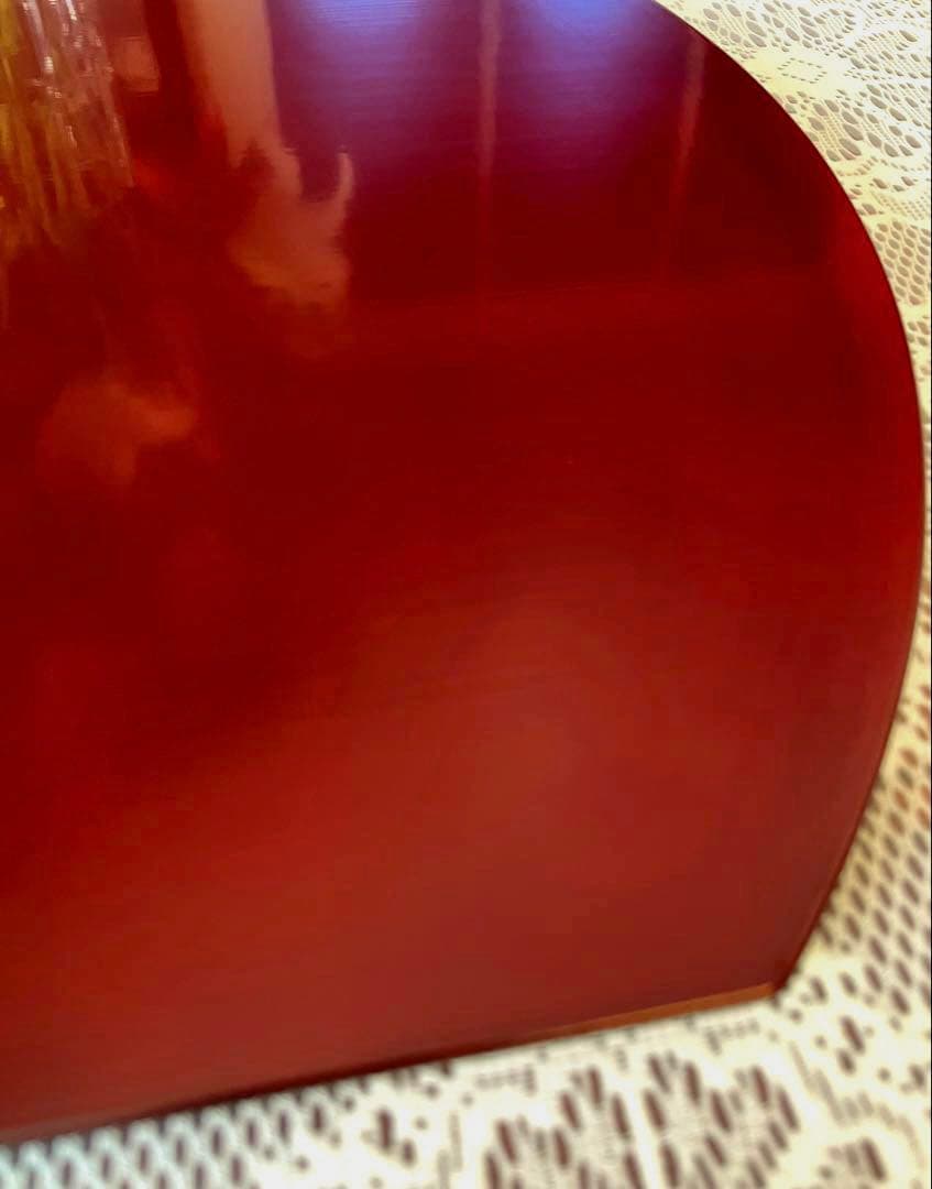 ー木曽塗ー 【未使用】 伊藤敦欣作 古代あかねぬり 特大 半月盆 卓上膳4枚