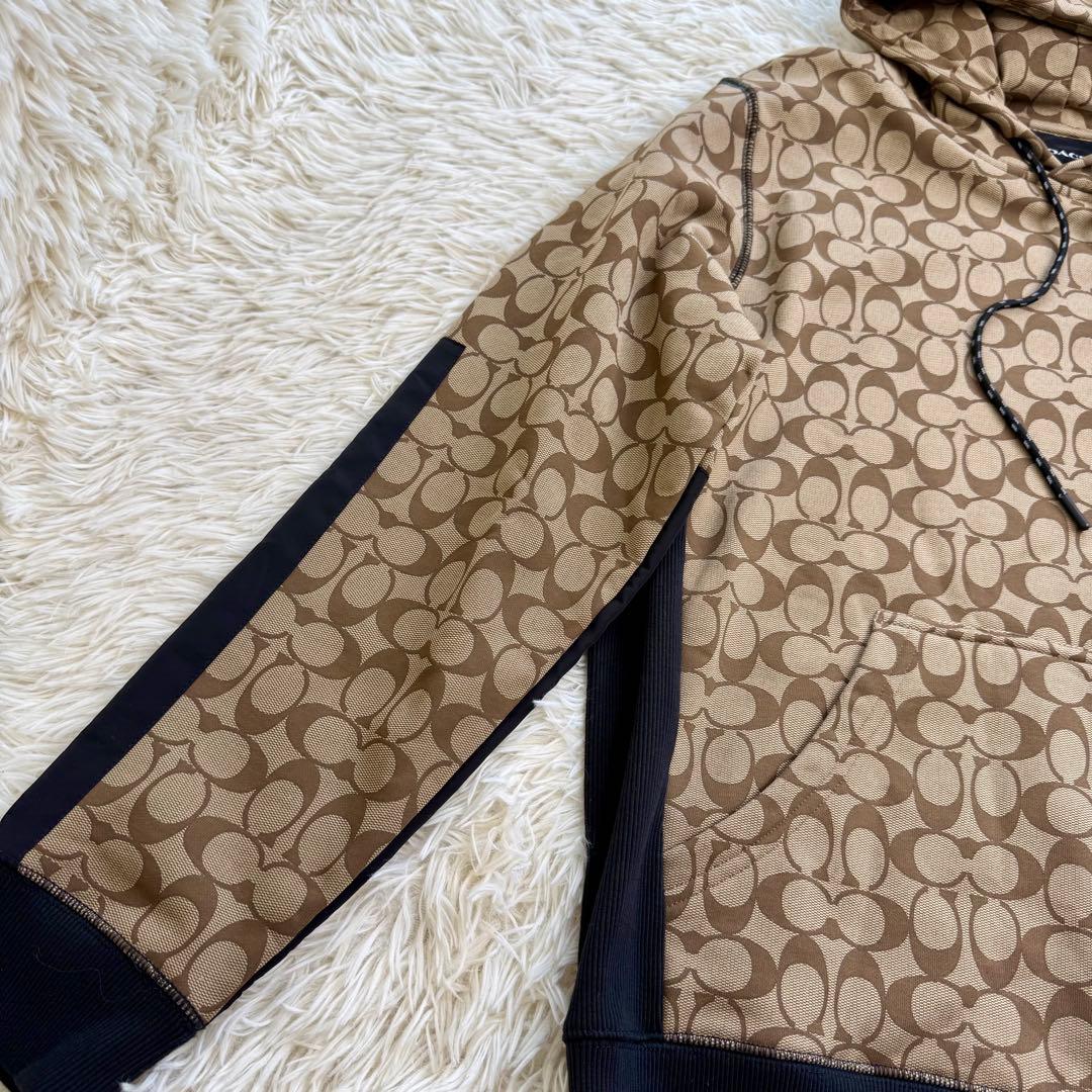 【未使用級】 COACH コーチ シグネチャー柄 パーカー フーディ