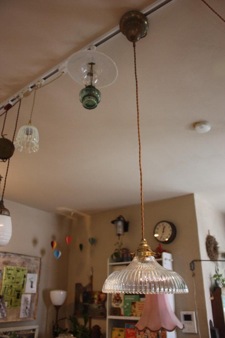 アンティーク ガラス 真鍮 昭和 レトロ E17 店舗什器