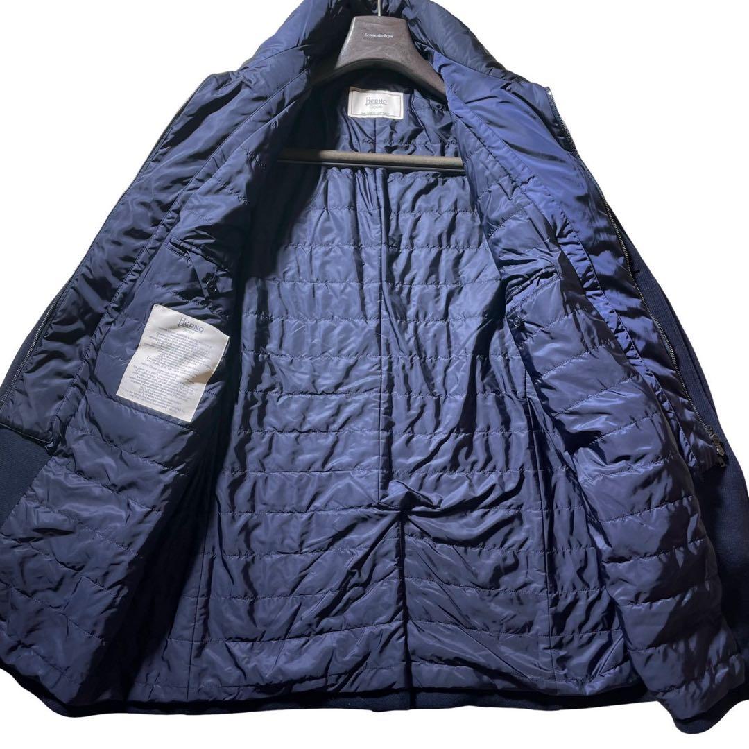 ①XL HERNO ヘルノ コート インナーダウンジャケット メンズ ネイビー系